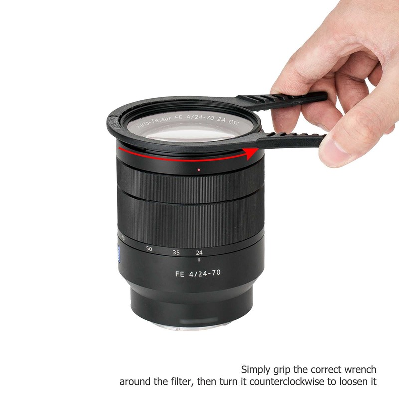 JJC 2 Piece Camera Lens Filter Wrench Kit, Filter Removal
