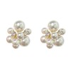 Pearl Stud Earrings for Women,Large Pearl Cluster Earrings,Cute Big Beaded