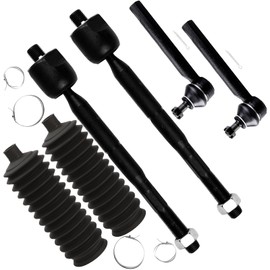 SCITOO 6pcs Front Suspension Kit Inner Tie Rod End Outer Tie Rod End Steering Rack Boot Fit 2004-2006 For Lexus RX330 2007-2009 For Lexus RX350 2004-2007 For Toyota For Highlander