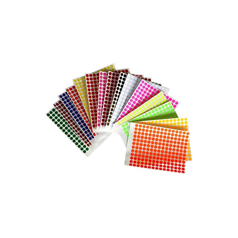 Royal Green Colour Coding Labels 8mm Dot Stickers Neon Green