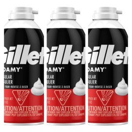 Gillette Pack of 3 New Gillette Foamy Shave Foam cream soap Regular Original 11 Ounce
