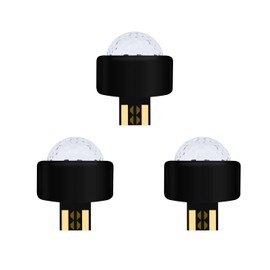 Tiardey 3 Pack USB Disco Light,3 Colors LED Disco Mini Ball Party Light Sound Activated for Birthday, Family Gathering, Christmas Party, Karaoke, Wedding Decoration