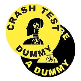 eDesign 2-Pack Don't Be A Dummy Crash Test Dummy Sticker Decal Vinyl - 4 Inches - Crash Dummy Sticker for Car Truck Van Window Bumper Laptop Tablet Cup Tumbler Water Bottle and Any Smooth Surface