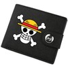 Zappazoso Anime Straw Hat Pirate Skull Bifold Canvas Wallet One