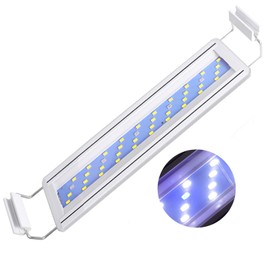 LEDGLE Aquarium Light, 8W, Aquarium Light, 11.8 - 15.7 inches (30 - 40 cm), 40 LEDs (5 Blue, 35 White) LED Fish Light, Aquarium Lighting, Aquarium Plant Cultivation, Aquarium Fish Breeding
