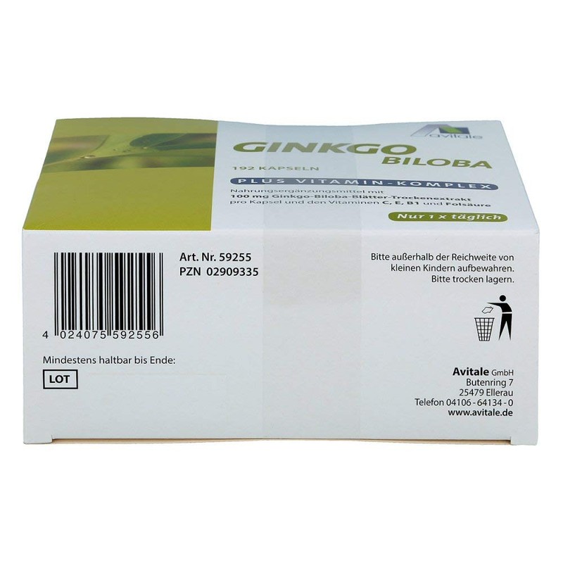 Ginkgo 100 mg Capsules + B1 + C + E
