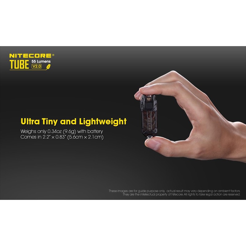Nitecore Tube V2.0 Keychain Flashlight, 55 Lumen Bright USB Rechargeable