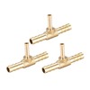 sourcing map Tee Brass Barb Fitting Reducer 3 Way, Fit