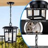 DOCIUEON Outdoor Hanging Light, Farmhouse Black Porch Pendant Lantern with