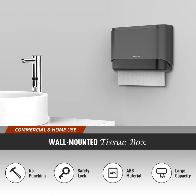 Bertreno Wall Mount Paper Towel Dispenser, Multifold Paper Towels Dispenser