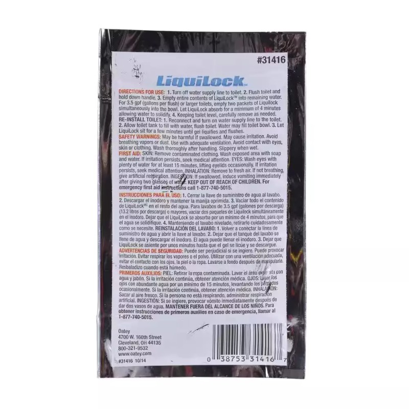 Oatey Liquilock 6 oz. Toilet Water Solidifier Gel (2-Pack)