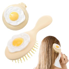 1 Piece Hair Brush, Cute Airbag Comb with Poached Egg, Professional Hair Brush for Detangling & Untangling for Any Hair Type, Scalp Massage Brush Perfect for To Go