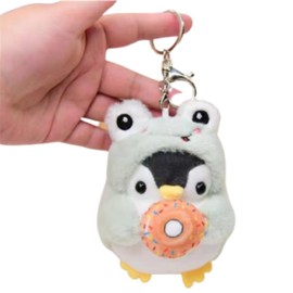 HICIVI Frog keychain Kawaii penguin stuffed animal keychain for men women backpack pendants frog penguin keychain plush 12cm