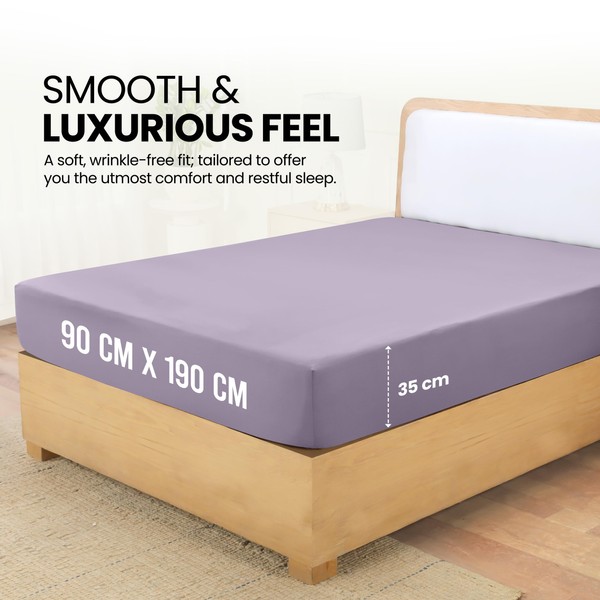 Utopia Bedding Utopia Bedding Fitted Sheet Single, Lavender - Deep