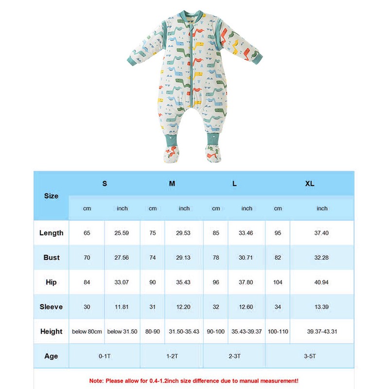 Baby Sleep Bag with Legs and Feet Winter Wearable Blanket