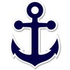 Anchor Nautical Navy Vinyl Sticker - Car Phone Helmet - Select Size