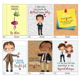 Silly Goose Gifts Office Themed Character Valentines Day Card Exchange Sharing Set (Set of 24) Valentine's Coworker Classroom