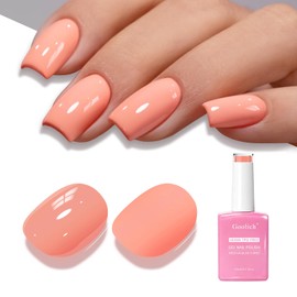 Coral Gel Polish, 0.5 Fl Oz HEMA & TPO Free Coral Peach Orange Gel Nail Polish Soak off U V LED Spring Summer Nail Design Manicure Salon