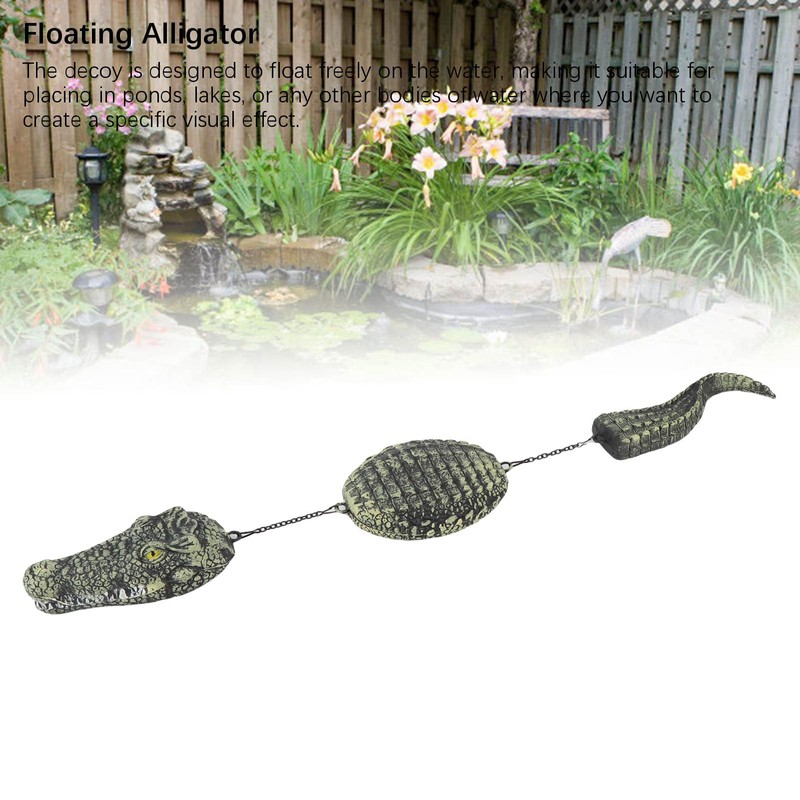 Floating Alligator Decoy, 3 Section Simulation Floating Crocodile, 32.9Inch Alligator