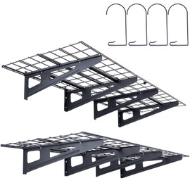 VEVOR 2 x 6 ft Garage Shelving Wall Mounted, 2 Pack Heavy Duty Garage Wall Shelves 1000lbs Capacity, Garage Storage Rack Floating Shelves for Shop, Shed, Garage Storage