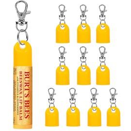 Cupoita 10 Pcs Keychain Cap - Chapstick Holder For Burt's Bees Lip Balm, Chapstick and Lip Balm Keychain Holder, Burt's Bees Keychain Replacement Cap,Keyring Included (Cap Only)