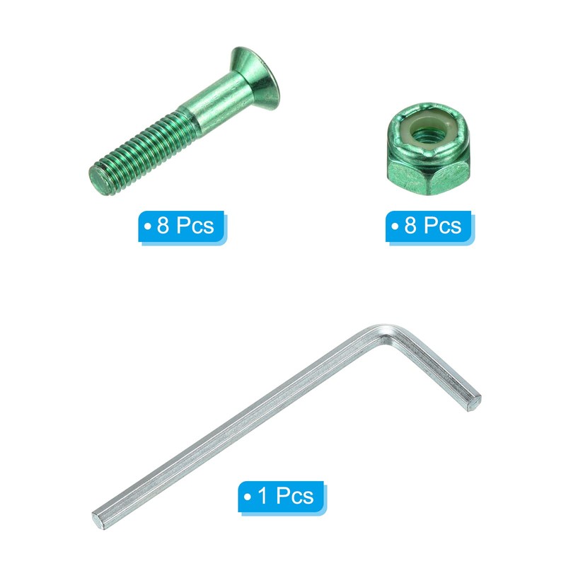 PATIKIL Skateboard Hardware Kit, 1" Mounting Screws Hex Head Bolts