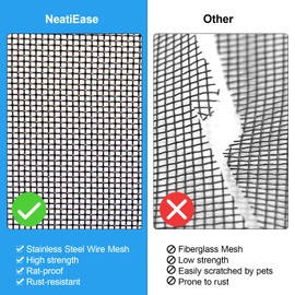 NeatiEase Upgraded Shed Windows 2 Pack, 24" x 24" Windows with Tempered Glass and Stainless Steel Screen for Shed, Chicken Coop, Playhouse, Household, Garage(White)