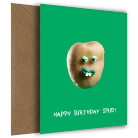 Funny Birthday Card - Happy Birthday Spud! Humorous Bday Card for Men, Women, Friends and Family