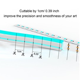 Vasten Ice Blue Neon LED Strip Lighting 16.4ft LED Neon Flex Light 8X16 mm 12V Neon LED Strip Light Cuttable 0.39'' Length LED Neon Rope Lights IP67 Waterproof Outdoor Decor Neon Signage