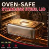 Extra Deep Stainless Steel Lasagna Pan with Loop Handles &