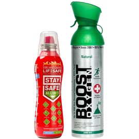 StaySafe All-in-1 Compact Fire Extinguisher | Home, Kitchen, Car | Tackle 10 Types of Fire with Boost Oxygen 95% Pure Pocket Sized Oxygen for Endurance, Performance, and Recovery (10 Liter, 1 Pack)