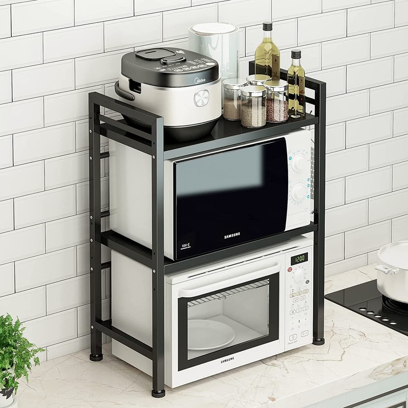 DOLALIKE Microwave Oven Rack, Expandable Microwave Stand Countertop Kitchen Utensils