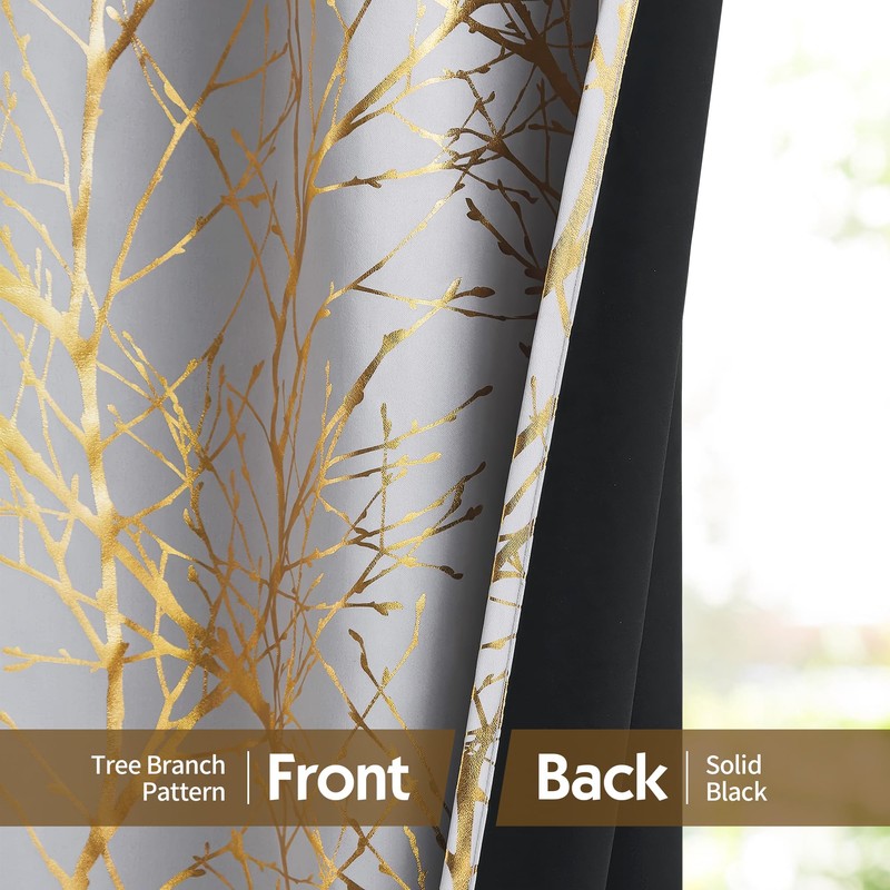 FMFUNCTEX 100% Blackout Curtains for Bedroom, Curtains 54 Inch Length