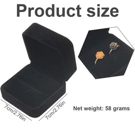 GNHG Black Velvet Ring Box Jewelry Gift Storage Box Suitable for Engagement, Proposal, Wedding