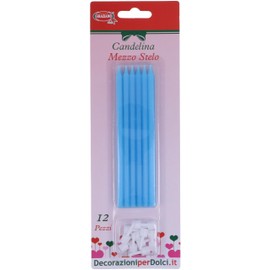 Candelina Mezzo Stelo Celeste 12 Pz