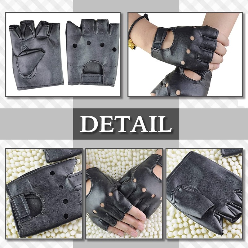 CHROME CRANE Men's Gloves Fingerless Leather Leather Motorcycle Cycling Training
