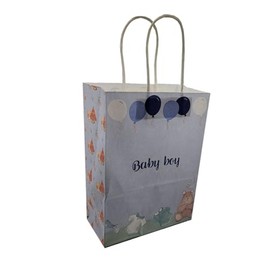 BlessingsHub Baby Boy/Baby Girl Return Gift Reusable Craft Paper Bags [Set Of 12] (Blue 2)
