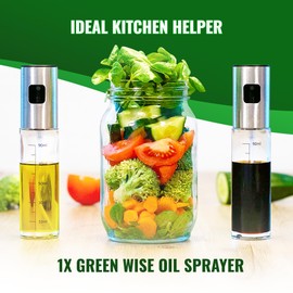 GREEN WISE Oilsprayer for Olive & Vine Oil Spray Bottle, Continuous Spray, 3 OZ, for Cooking, Salad Dressing, BBQ and More