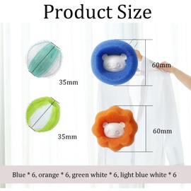 24Pcs Washing Balls Pet Hair Remover for Laundry Reusable Hair Catcher Washing Machine, Adsorption Pet Lint Remover Washers Laundry Sponge Balls pet hair remover washing machine