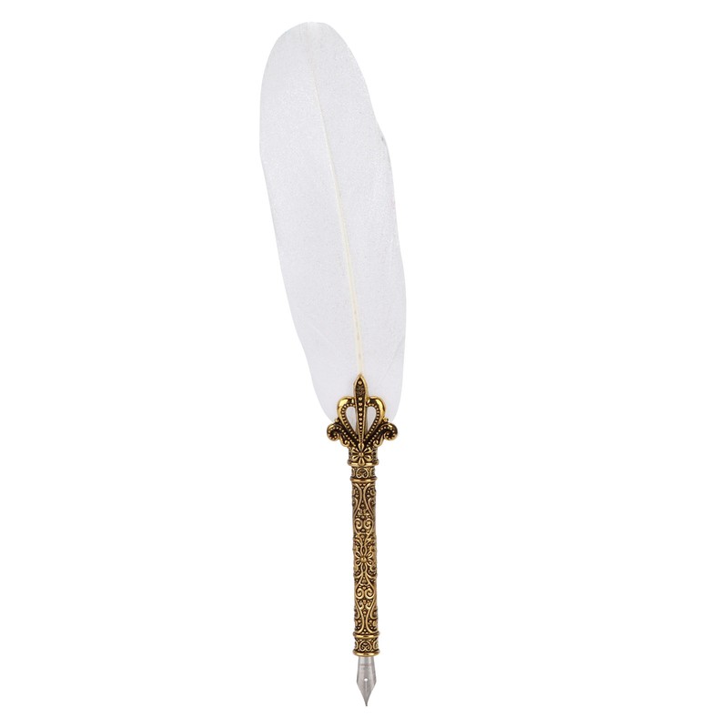 Feather Pen Set Craft Retro Carved Stainless Steel Writing Suit