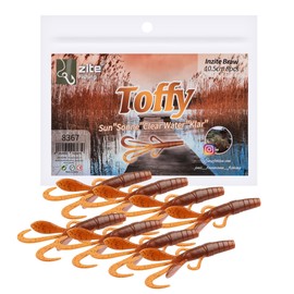 Zite Fishing Inzite Braw Creature Bait 10,5cm | Gummiköder Krebsimitat Barsch & Zander Angeln | Barschköder & Zanderköder | Ideal für Texas, Carolina & Cheburashka Rigs Spinnfischen (Toffy)