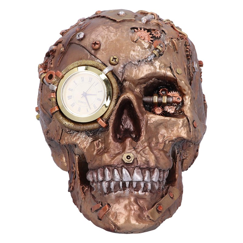 Nemesis Now, Bronze, Scrapped Skull Steampunk Skeleton Figurine, 19cm