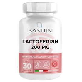 Bandini® Lactoferrin 200 mg Lactoferrin + 60mg Vitamin C per Capsule (30 Vegan Capsules) - Immune System, Oral Health, Digestion, Skin, Iron Absorption - High Dose, No Additives, Laboratory Tested
