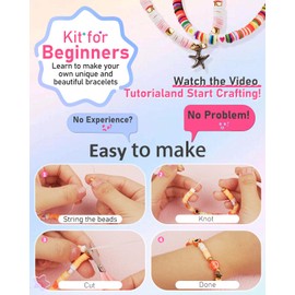 Mio Angle Bracelet Making Kit for Beginner 5000Pcs Preppy Polymer Friendship Bracelet Making with Charms Kit for Jewelry Making DIY Arts and Crafts Birthday Gifts Toys for Kids Age 6-13