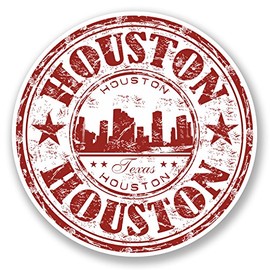 2 x 10cm Houston Texas USA Vinyl Decal Sticker Travel Luggage Tag Laptop #5826 (10cm x 10cm)