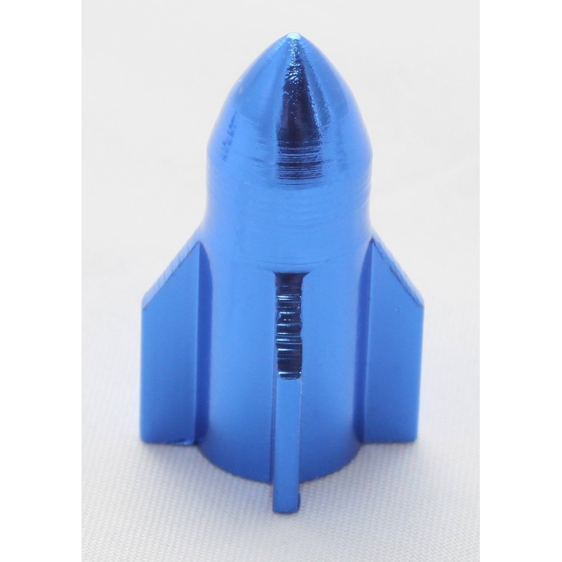 4x Simoni Racing Valve Caps Rocket Rocket Ammunition Colour Blue
