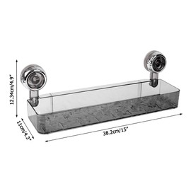 MiOYOOW Clear Shower Caddy, Heavy Duty Suction Cup Shower Shelf Wall Mounted with Draining Holes for Bathroom Dorm Kitchen