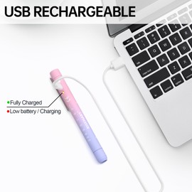 Rechargeable Pen Light for Nurses and Doctors – LED Medical Penlight with USB Charging, Dual Light Modes, Durable Clip – Ideal Gift for Graduation, Night Shift, Clinical Use – Pink Purple Gradient