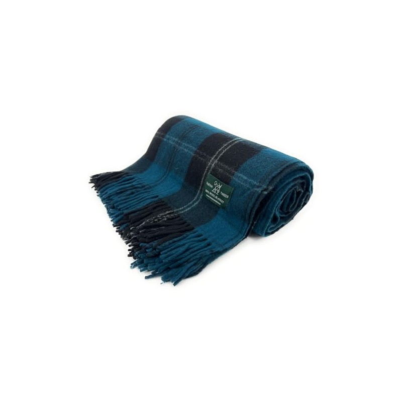Tartan Travel Knee Throw Blanket 100% New Wool 172cm x