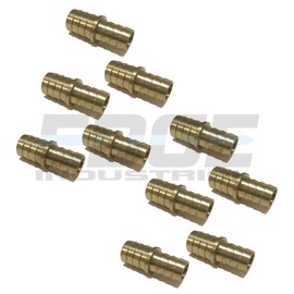 EDGE INDUSTRIAL 3/4" X 5/8" Hose ID Brass Barb Reducer SPLICER Fitting Fuel/AIR/Water/Oil/Gas/WOG (Qty 10)